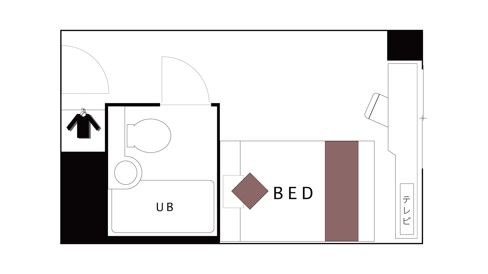 シングルルーム〈間取り〉