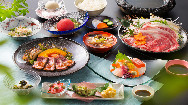 ご夕食の一例♪会津の地元の品々にこだわった「地産地消」のご夕食♪