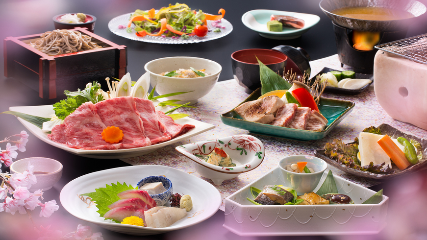 ご夕食の一例♪会津の地元の品々にこだわった「地産地消」のご夕食♪