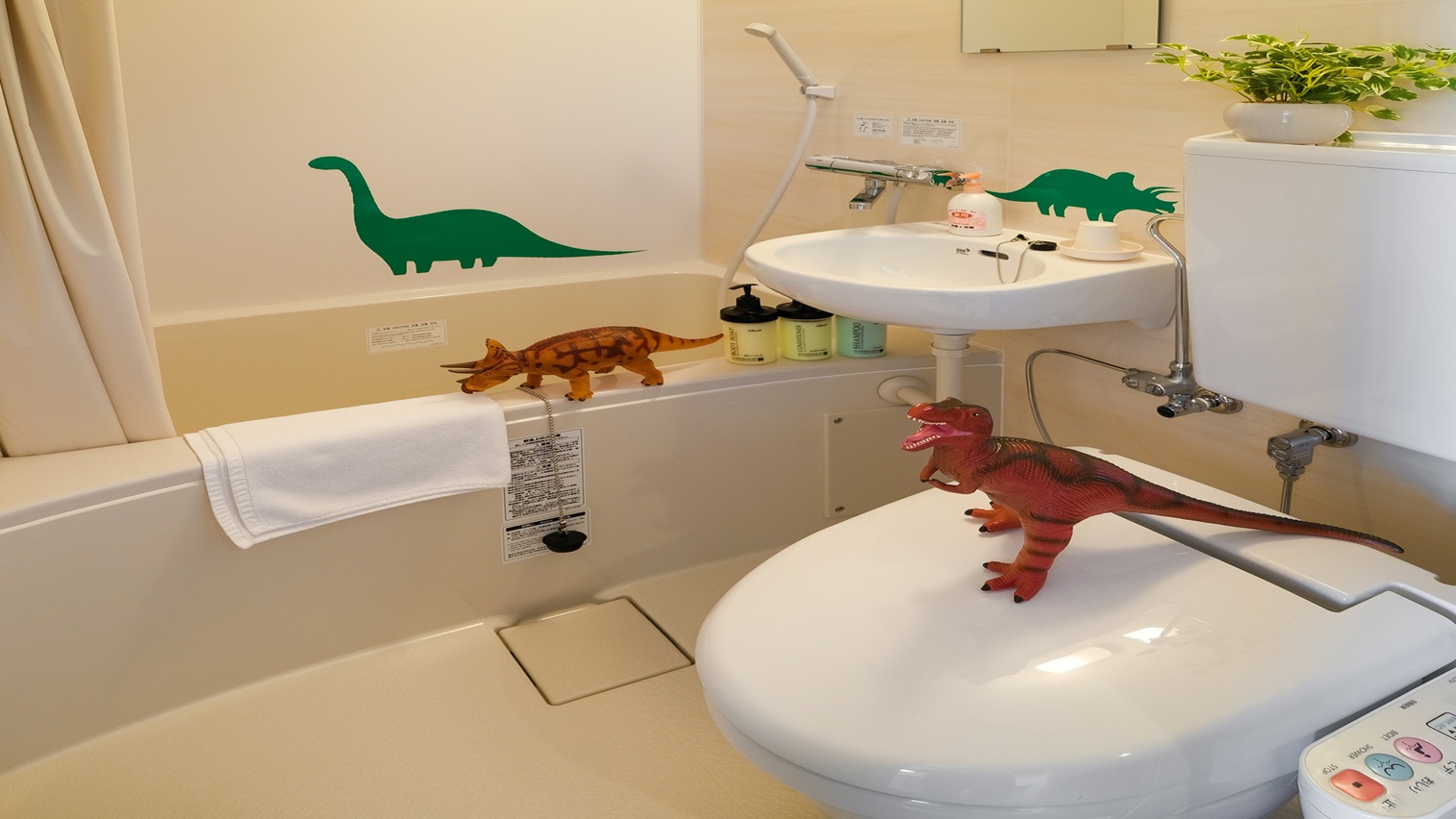 *【恐竜ルーム】お風呂に入りながら恐竜が見れる！？