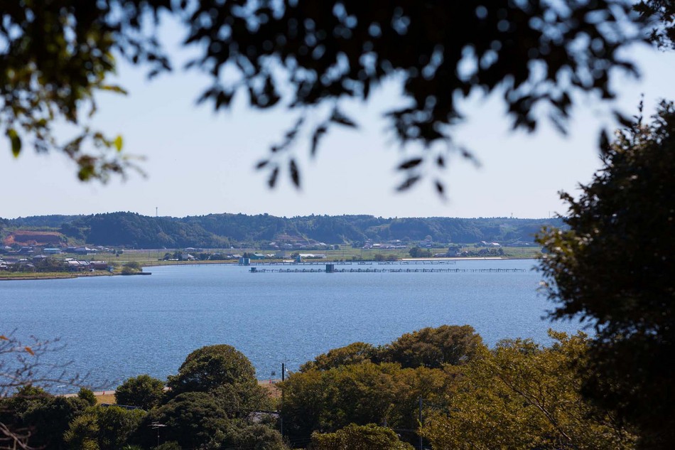 眼下に広がる北浦湖