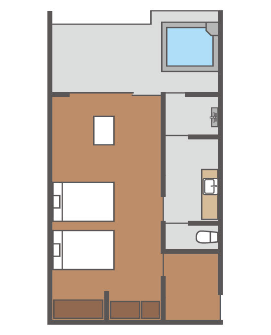 一般客室角部屋平面図