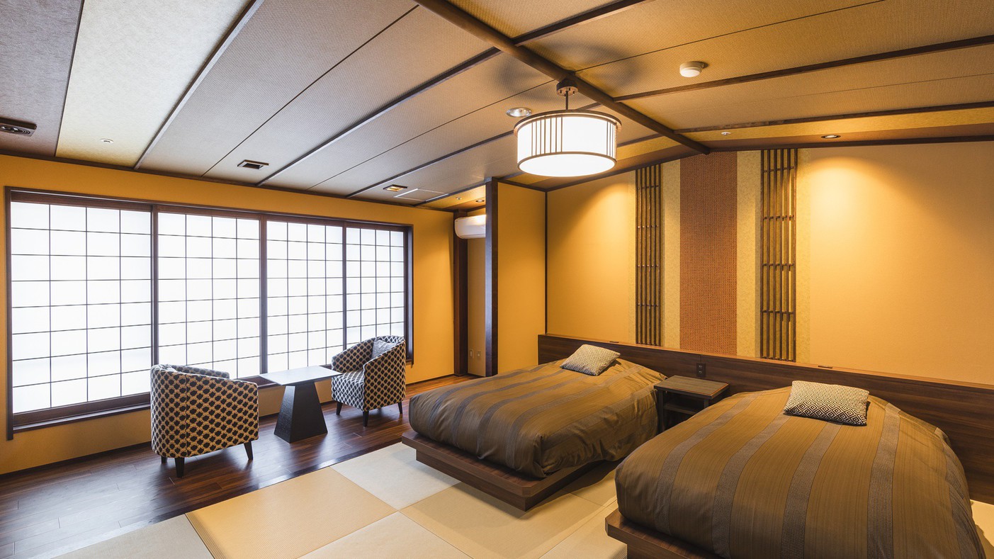 【和モダンツイン】2021年4月リニューアル！和と洋の快適さを兼ね備えた風情あるお部屋。