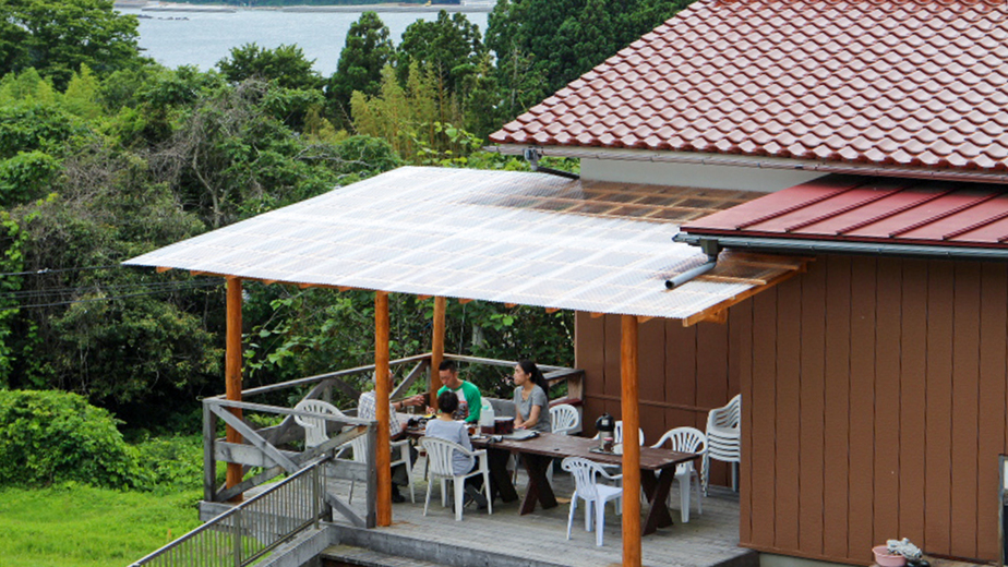 #海鮮BBQ＿屋根付きウッドデッキで海を見ながらBBQ！