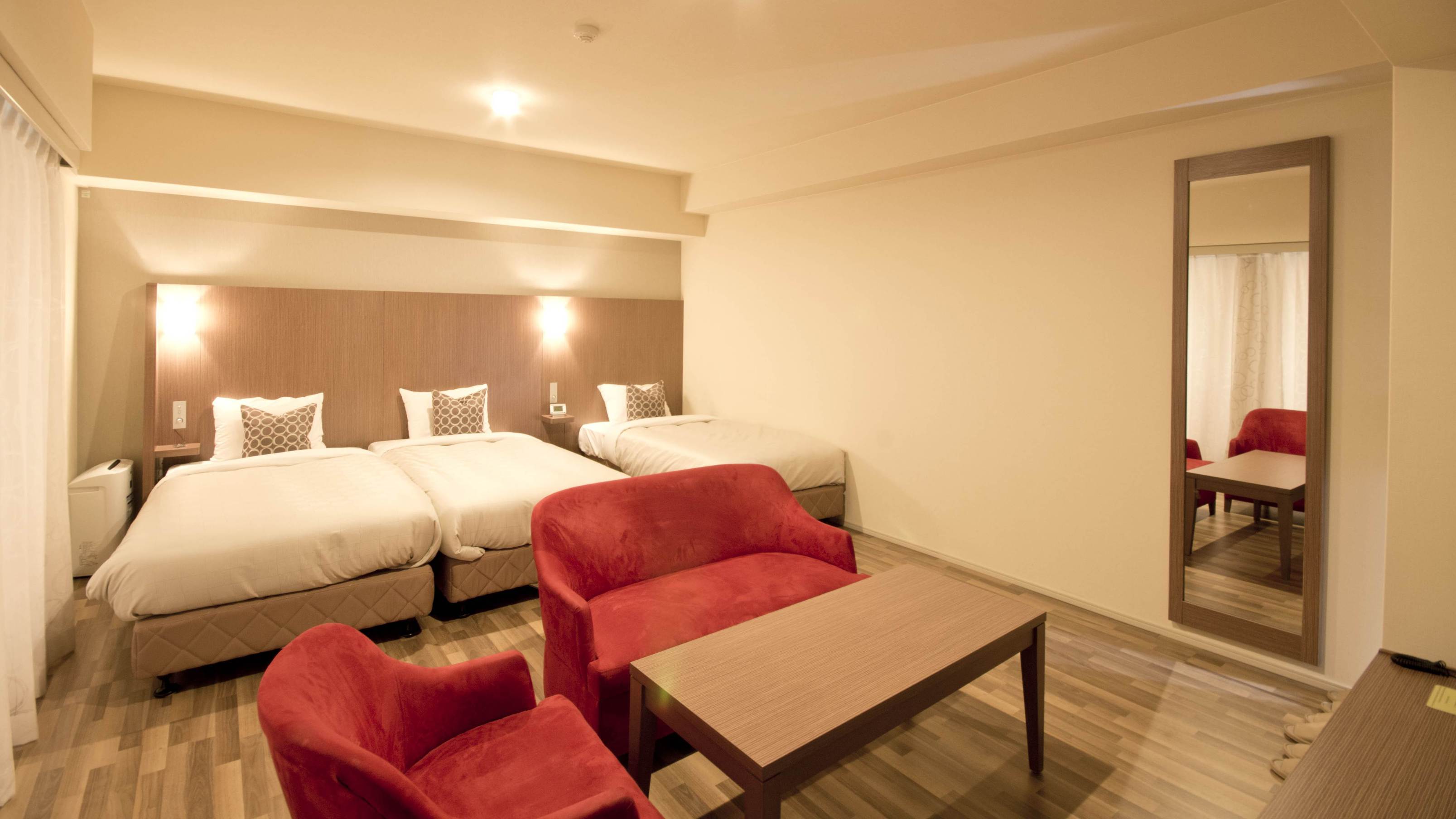 【トリプル】30㎡  100cm幅ベッド大浴場を利用すれば、お風呂の順番待ちも心配なし♪