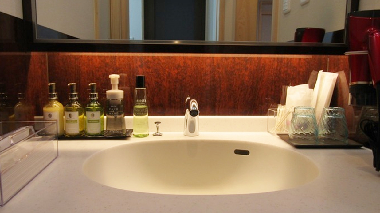 *【客室一例】洗面スペース：清潔に保たれた洗面台