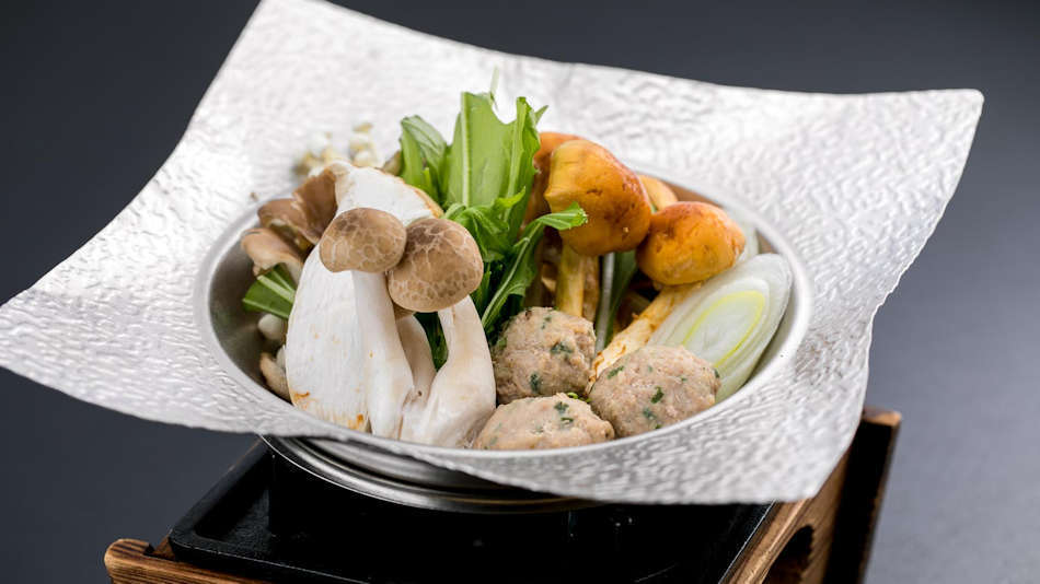 鴨団子のきのこ鍋