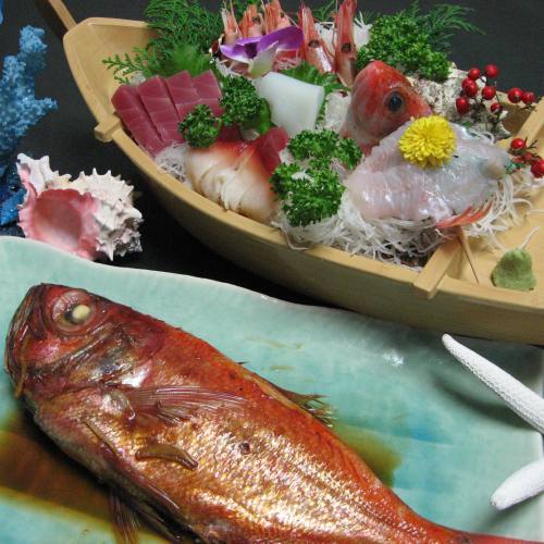 舟盛り&大きな金目鯛の姿煮