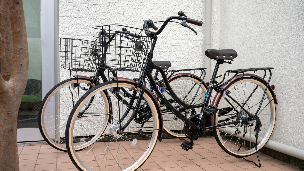 無料貸し出しサイクル。8時から20時まで台数２台 フロントにて受付。先着順となります。
