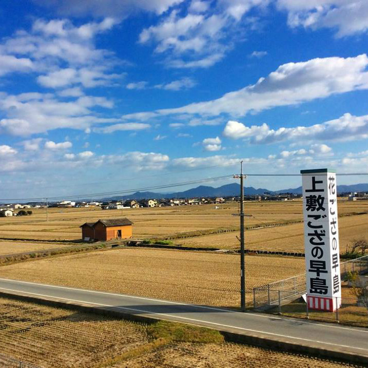 早島駅からの眺め。田園風景が広がっています。季節によって景色が変わります！