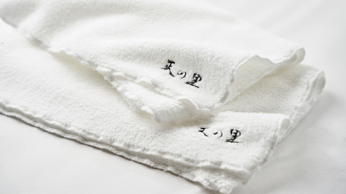 【客室アメニティ】 タオルは、綿100%使用しの「天の里オリジナル」やさしい肌触りに癒されます。