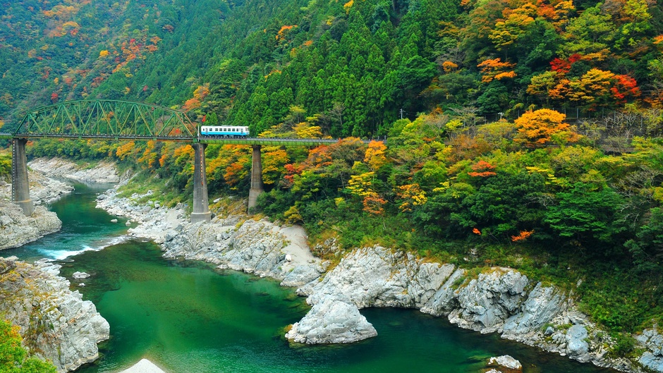 *【周辺観光】大歩危・秋-提供：徳島県観光協会