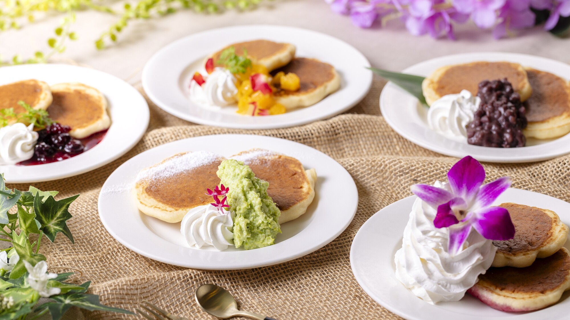 【朝食】パンケーキ盛り付け一例