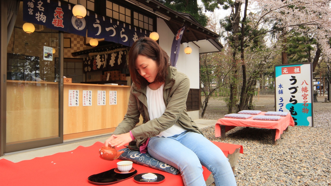 武水別神社当館自慢のうづら餅もお召し上がりいただけます。