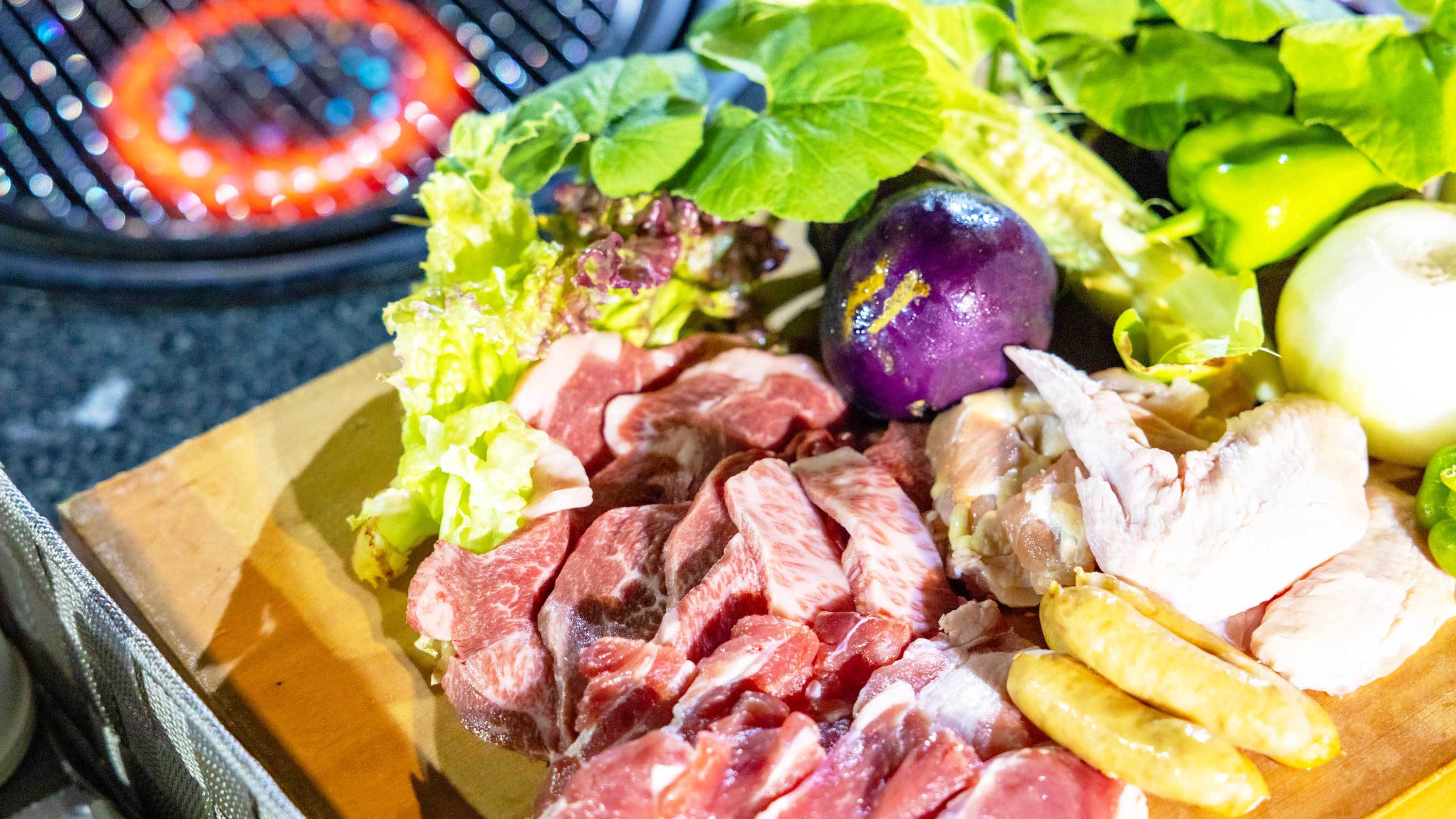 【BBQプラン】ガーデンテラスレストランで炭火焼きBBQ＜BBQセット＆朝食付＞