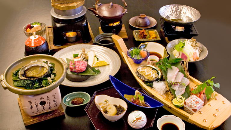 【超贅沢あわびのしゃぶしゃぶと酒蒸し、しまね和牛50ｇ】