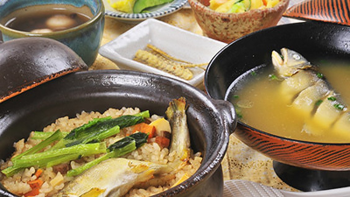 川魚料理店いちもり様コラボプラン鮎飯御膳