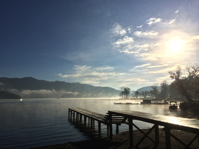 野尻湖の朝。