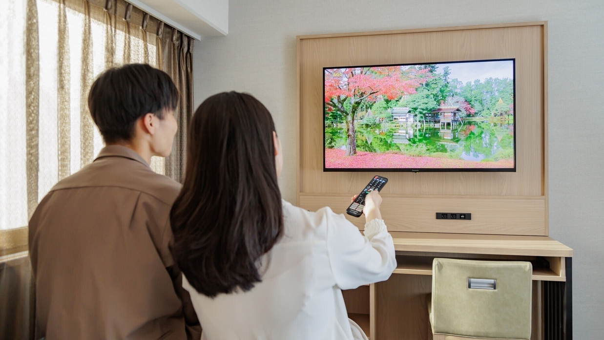 【スマートテレビ】一部客室に各種動画アプリ対応のスマートテレビを設置
