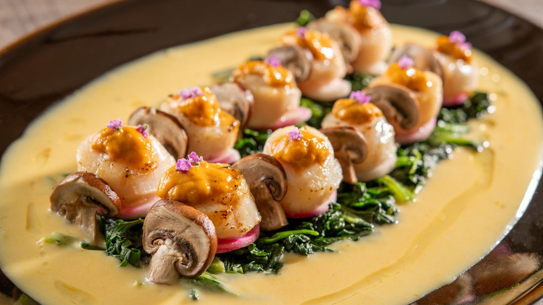 【青森の冬ビュッフェ】ホタテのポワレうにソース（12月〜3月）