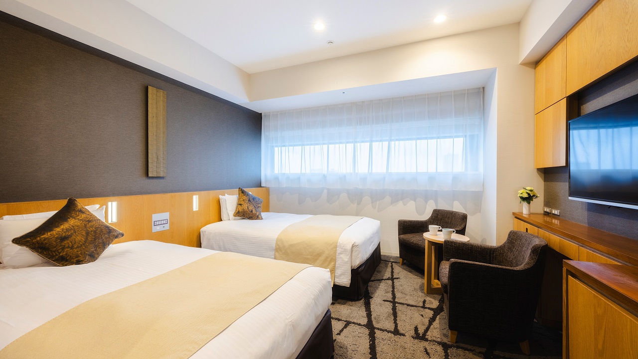 【スタンダードツインルーム一例】【ツインルーム一例】バス・トイレ別／広さ24平米／ベッド幅120cm