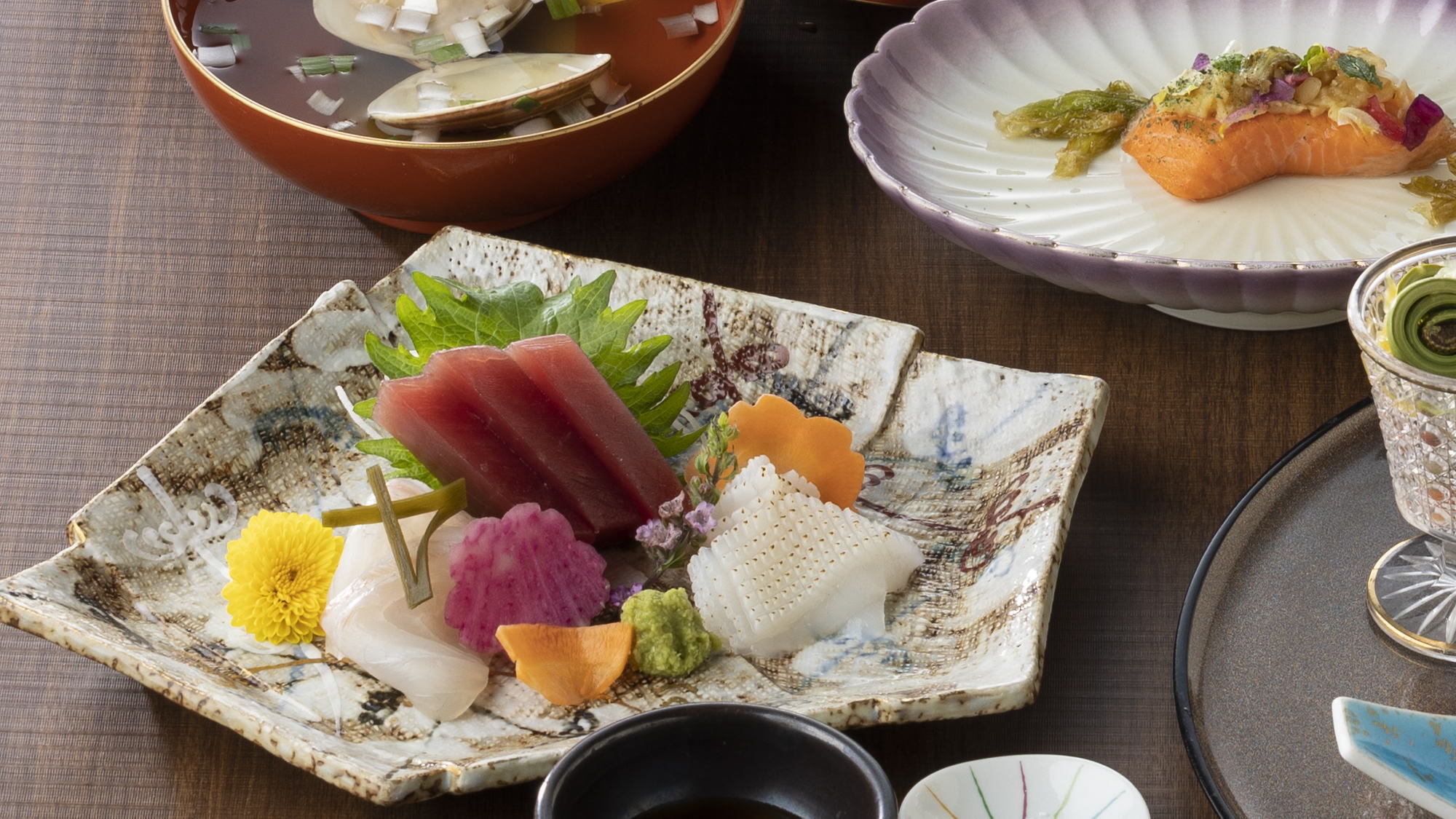 春季創作和食：旬魚のお刺身三種盛り合わせ