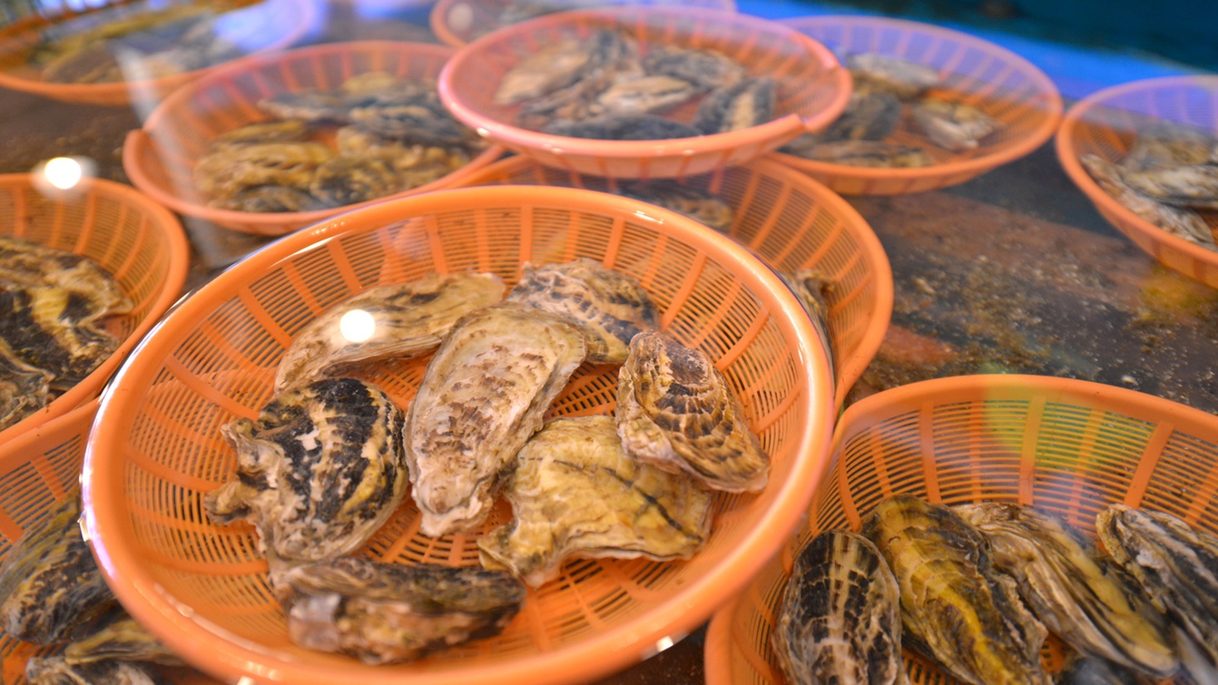 *【海鮮市場“;蒸し釜や”;】蒸しても、生ガキとして食べても美味しい！