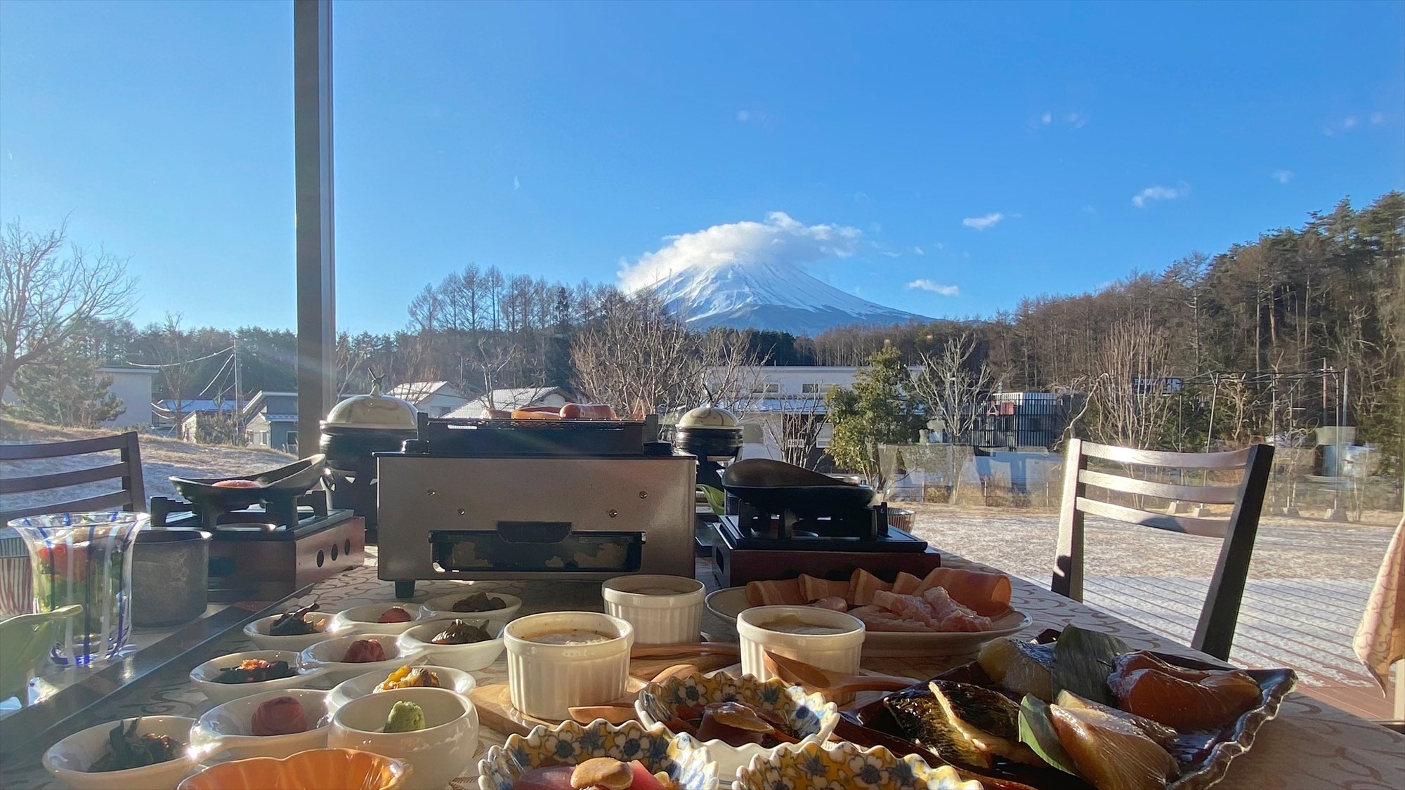 ★朝食付★富士山の見えるレストランで網焼きハーフバイキング 　★全室富士山ビュー
