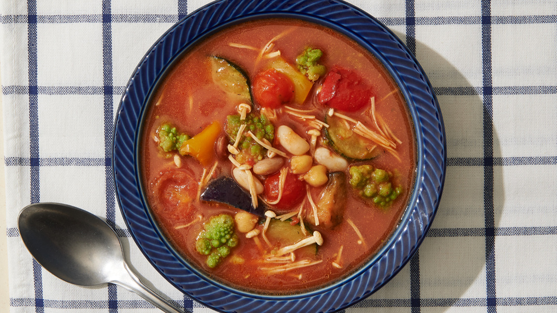 【スープ】Minesu&Rone（濃厚トマトと野菜がおいしい特製ミネストローネ）