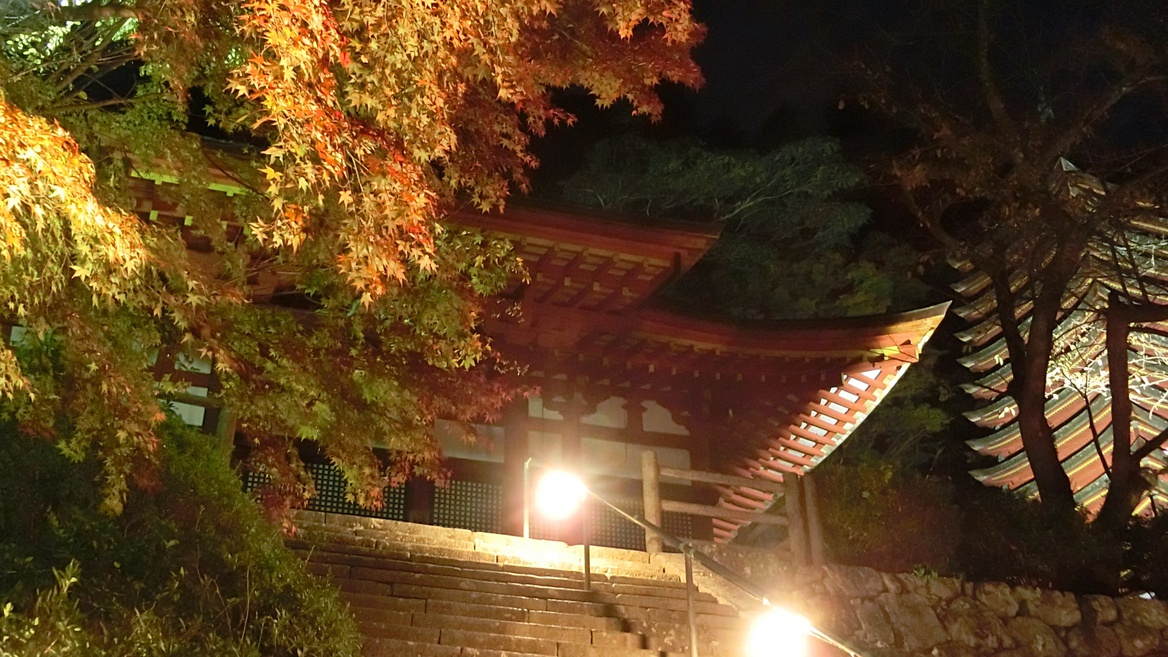 談山神社秋の紅葉ライトアップ