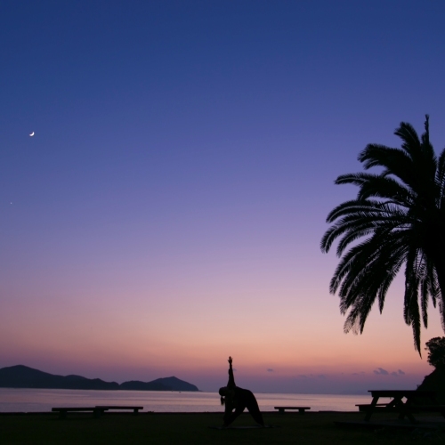 【秋冬】夕日に染まる浜からの夕日は格別！マジックアワーの時間をお楽しみいただけます