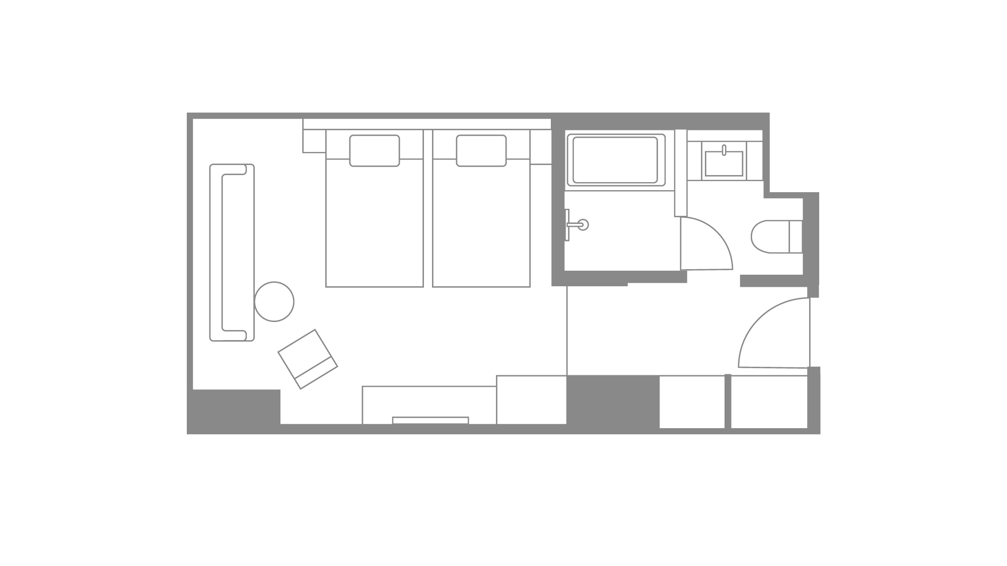 【デラックスツイン32㎡】間取り図