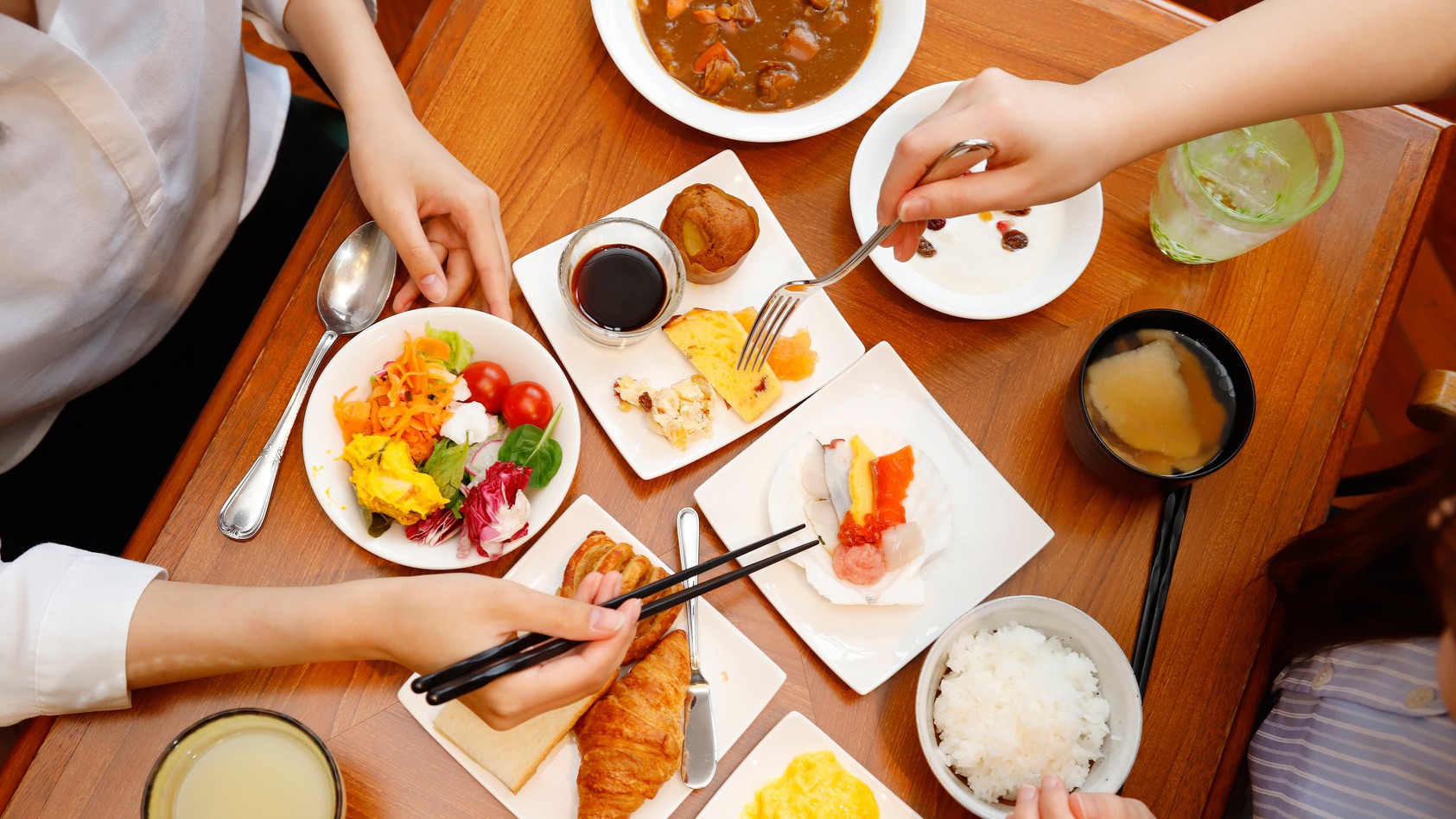 品数豊富な朝食ブッフェで大満足♪