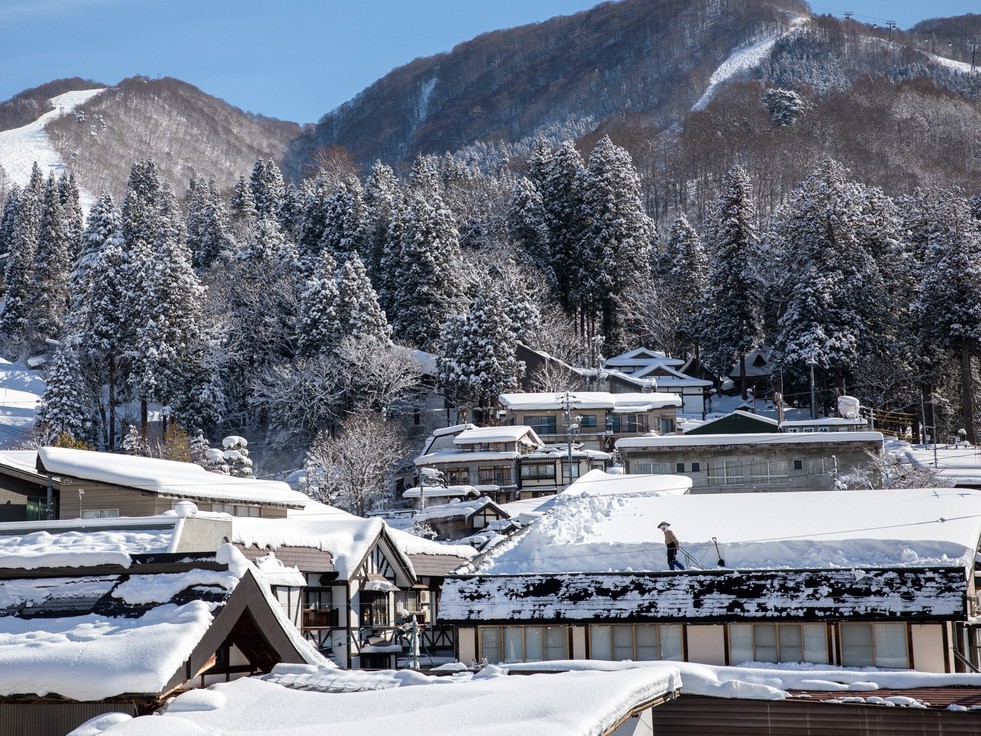 野沢温泉村の冬景色