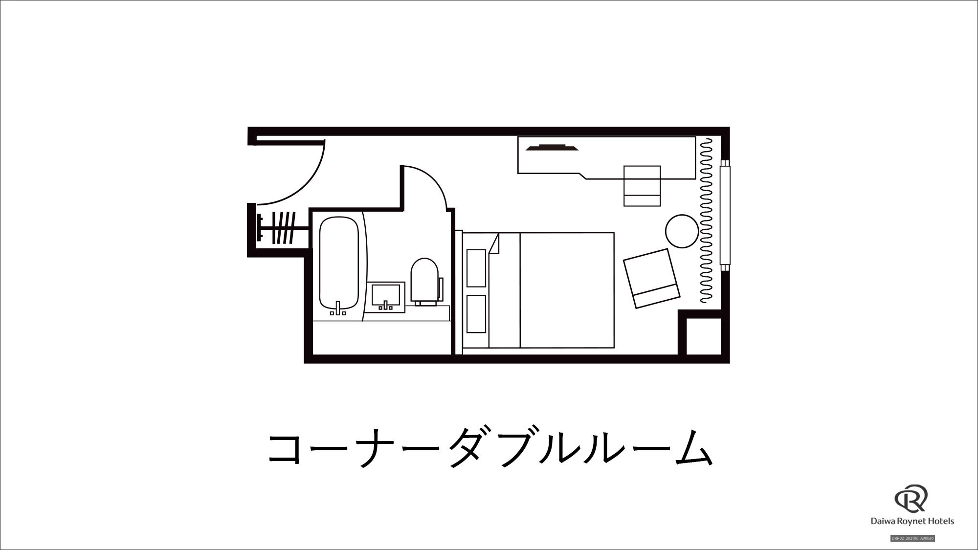 【コーナーダブルルーム】間取り