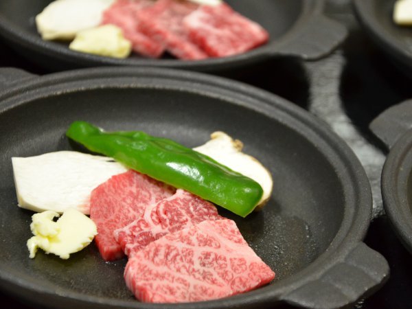 仙台牛の陶板焼き