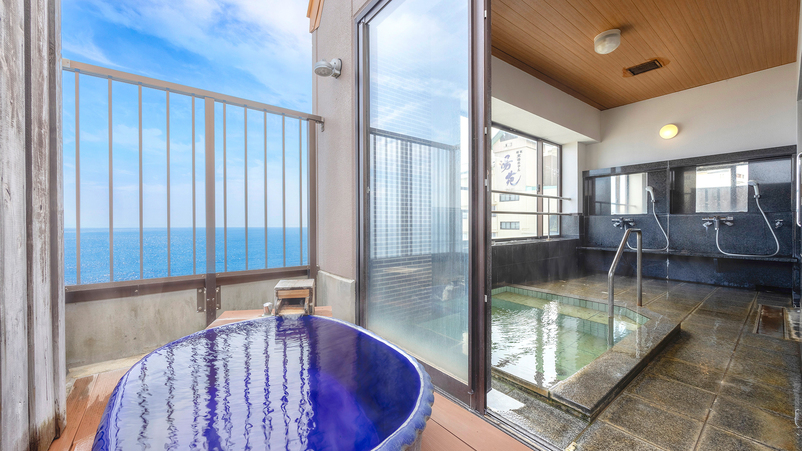 【貸切露天風呂-ゆるるか】「オーシャンビューの絶景」とともに至福のプライベートタイムを。