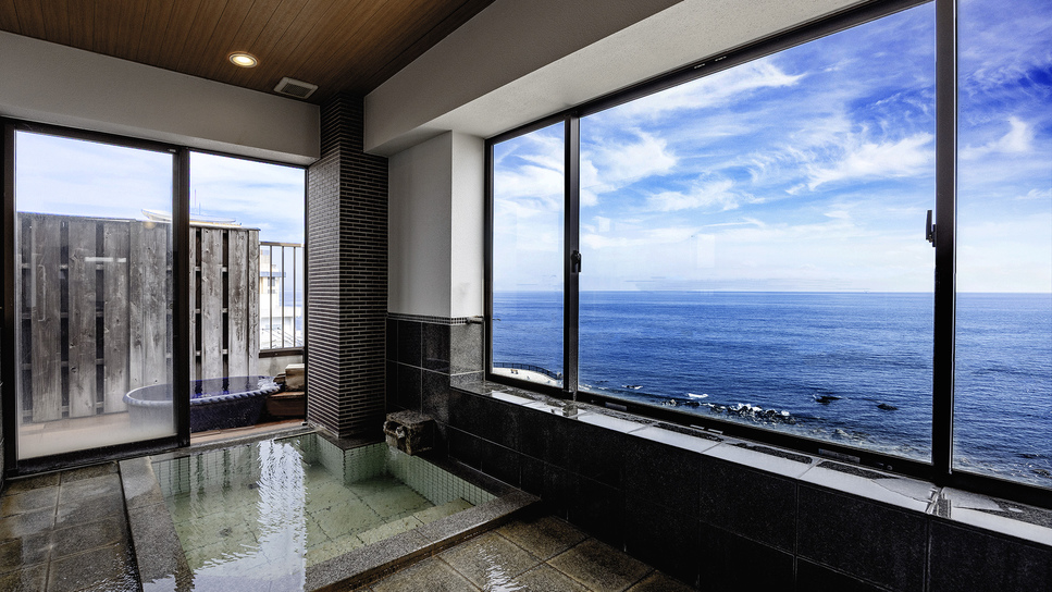 【貸切露天風呂-ゆるるか】「オーシャンビューの絶景」とともに至福のプライベートタイムを。