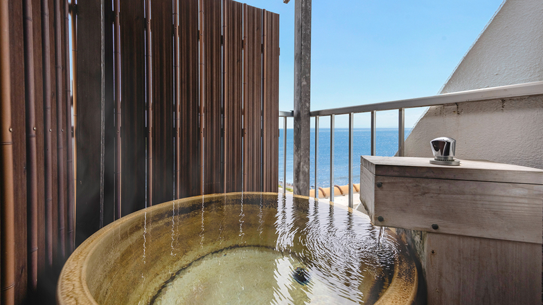 【海眺望最上階温泉露天風呂付コーナースイートツイン／禁煙】＜最上階×;角部屋確約＞1室限定の贅沢を