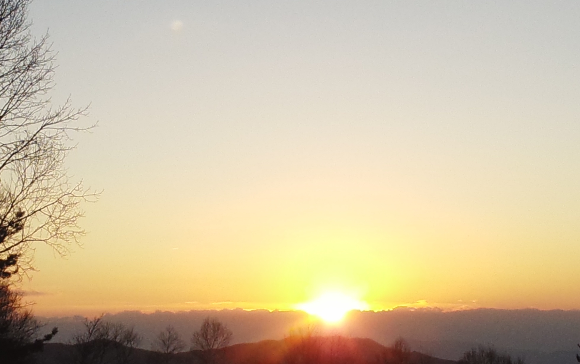 北アルプスに沈む夕日