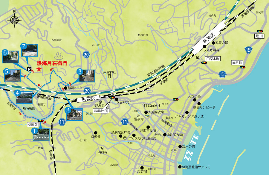 名古屋・箱根方面からお越しのお客様向け地図