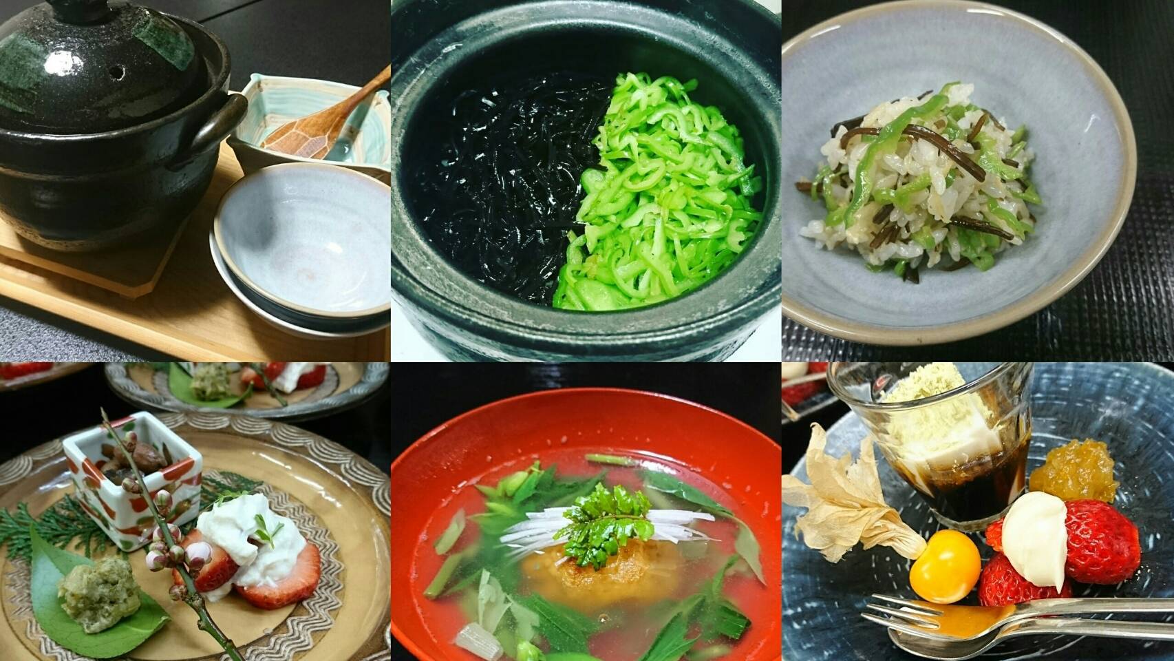 豪華な精進料理夕食の一例