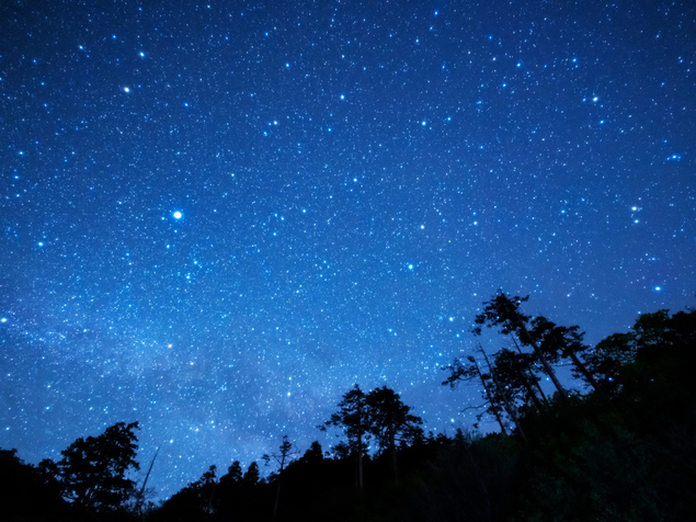 高原で眺める星空は絶景です。