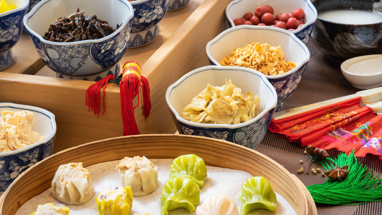 【2021年4月朝食リニューアル】朝中華・毎日2、3種類の点心が日替わりで。