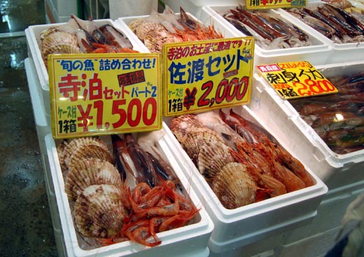 寺泊・新鮮な地魚の直売店！（魚のアメ横）