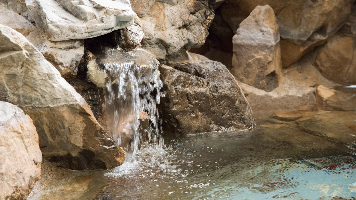 [岩風呂（夏季季節営業）]敷地内３本の源泉から湧き出る温泉をお楽しみください。