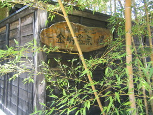 竹の露天風呂の外
