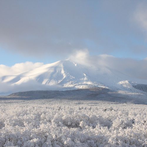 冬屋上パノラマテラスから望む360度パノラマの白銀の世界