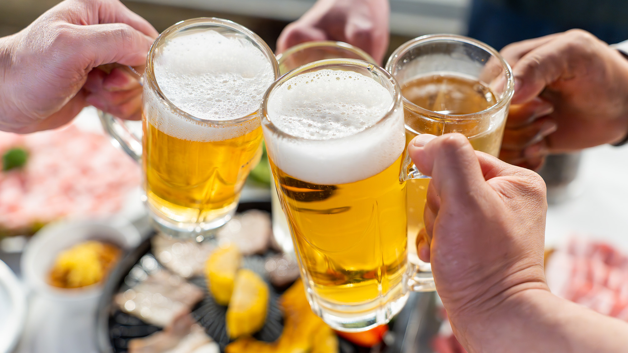 ビアガーデンで乾杯！
