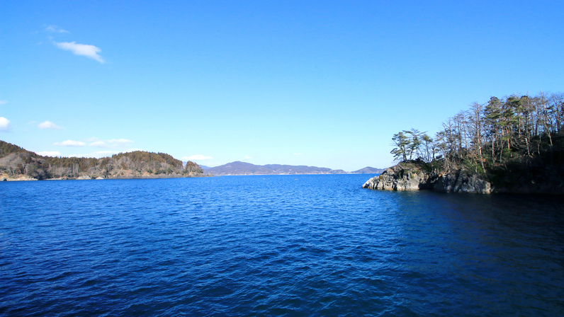 目の前の海岸の景色